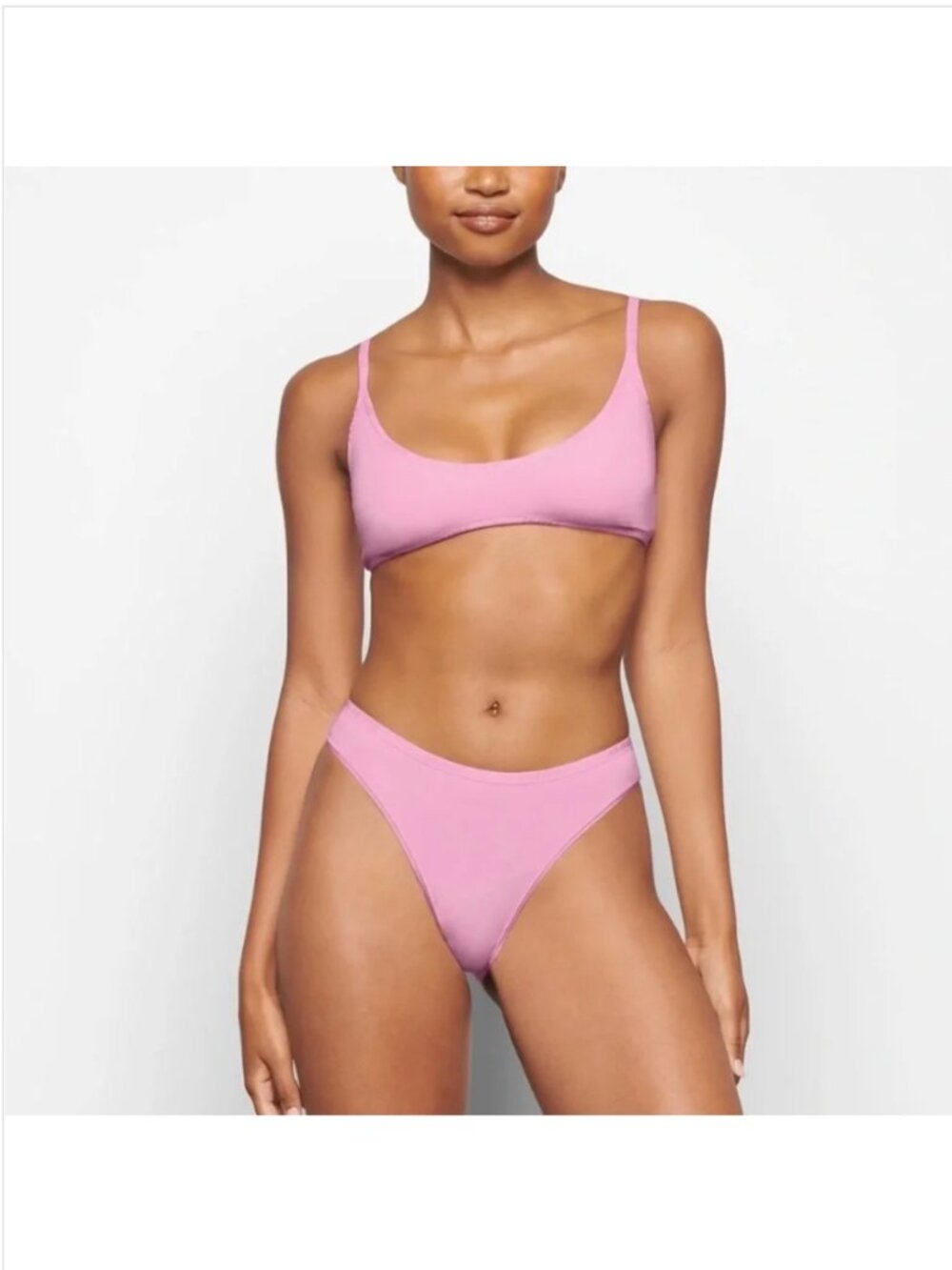 SKIMS Cotton Logo Scoop Neck Bralette Women's Medium